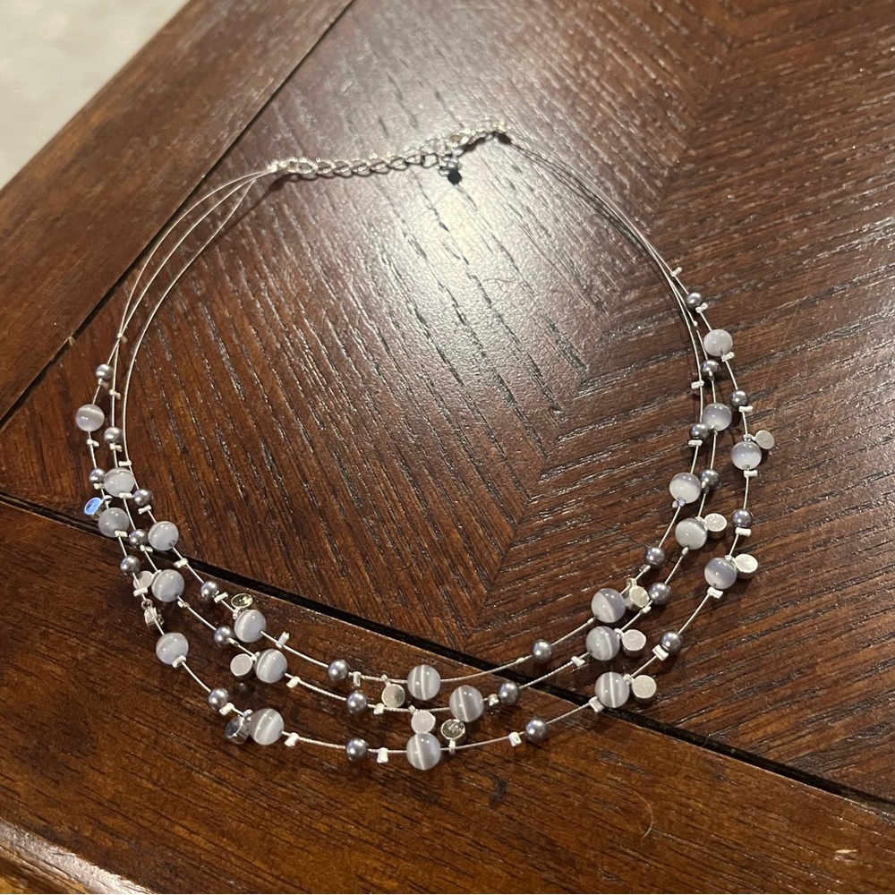 925 silver with pearl beads necklace